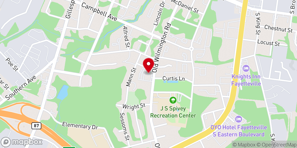 Map showing location of Second Missionary Baptist Church