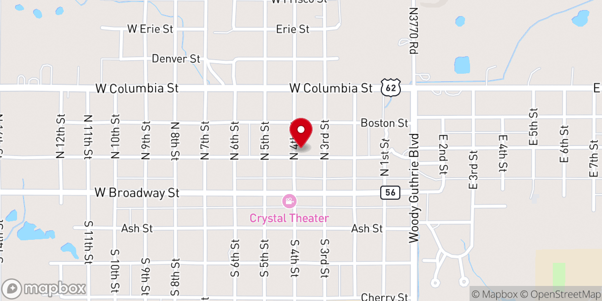 Map showing location of First Christian Church