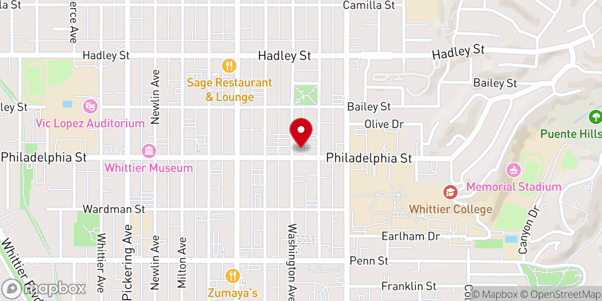 Map showing location of First Friends Church-Whittier