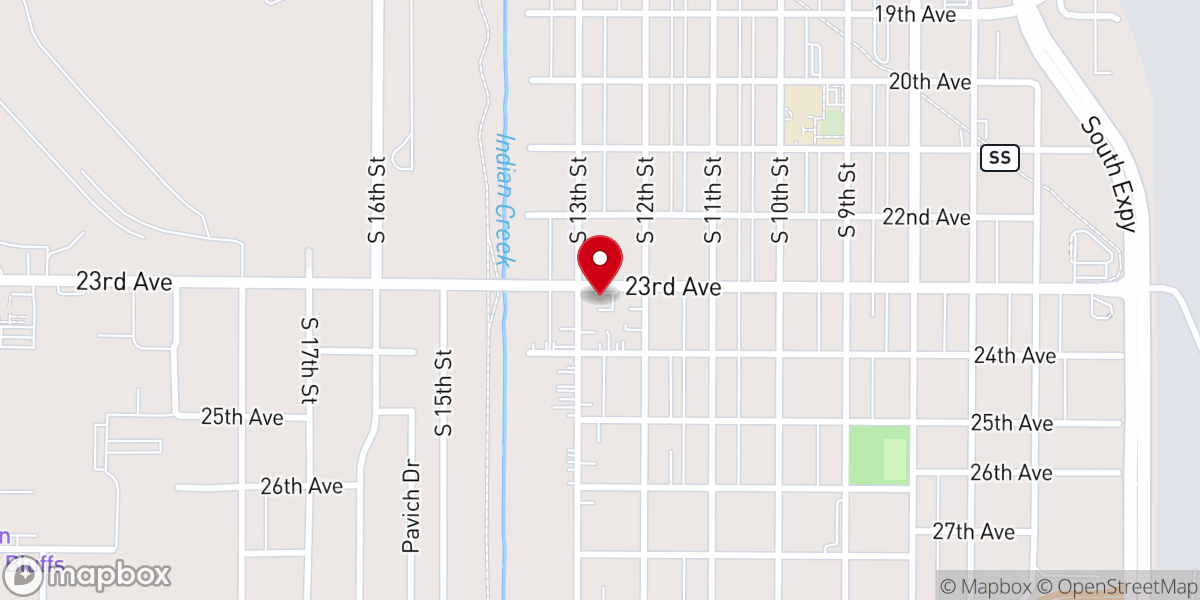 Map showing location of Emanuel Church of the Nazarene