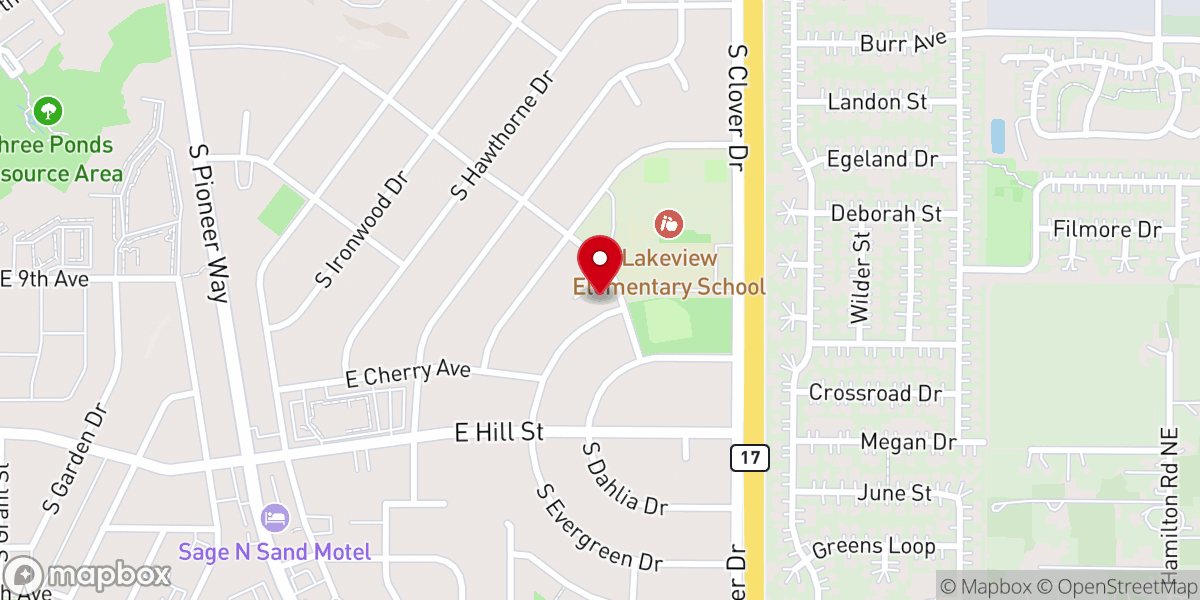 Map showing location of Lakeview Missionary Church