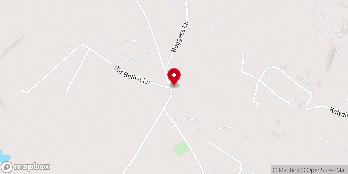 Map showing location of Old Bethel Church