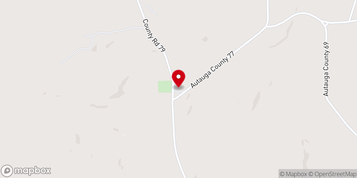 Map showing location of Big Springs Baptist Church