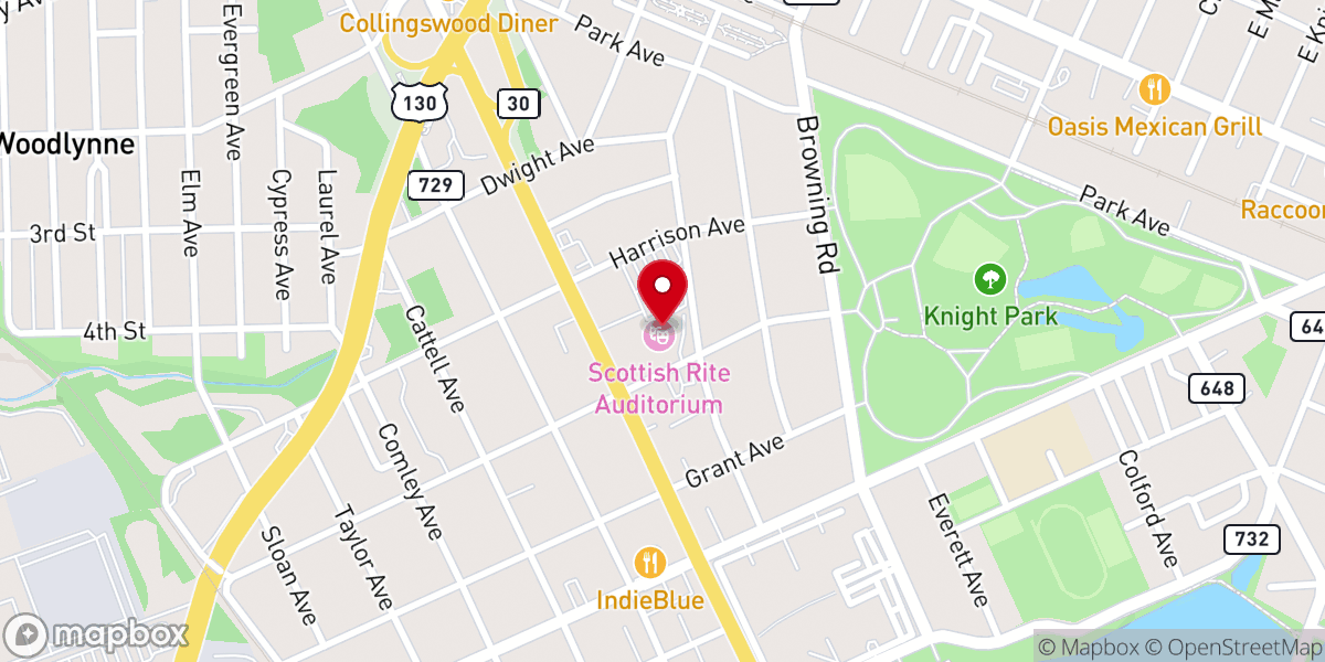 Map showing location of Collingswood Grand Ballroom