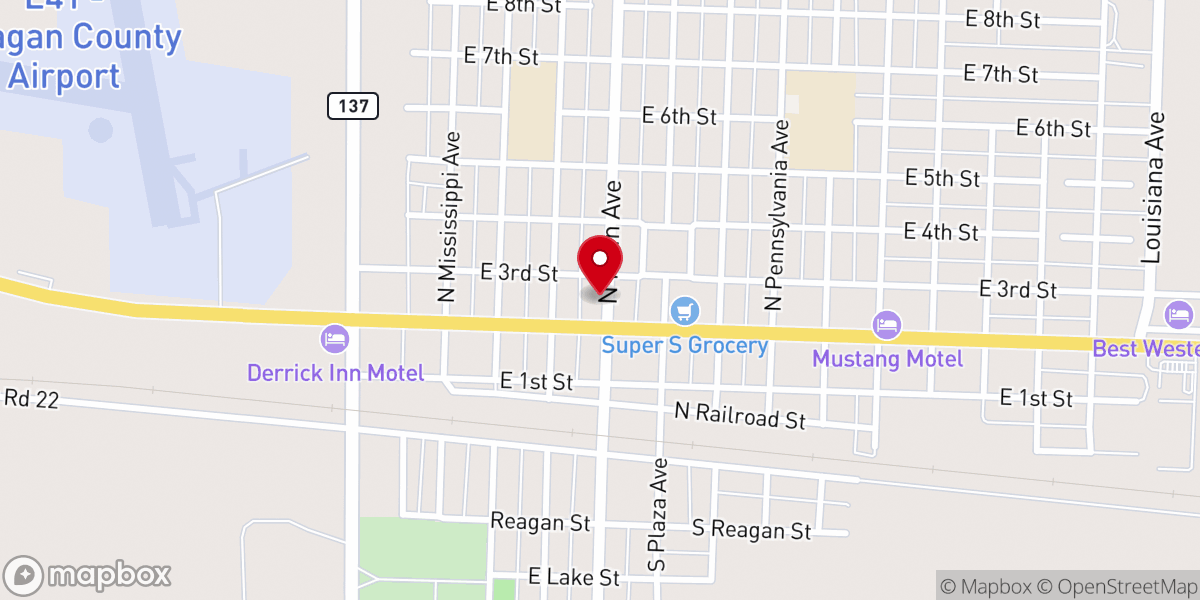 Map showing location of Hope in Christ Cowboy Church