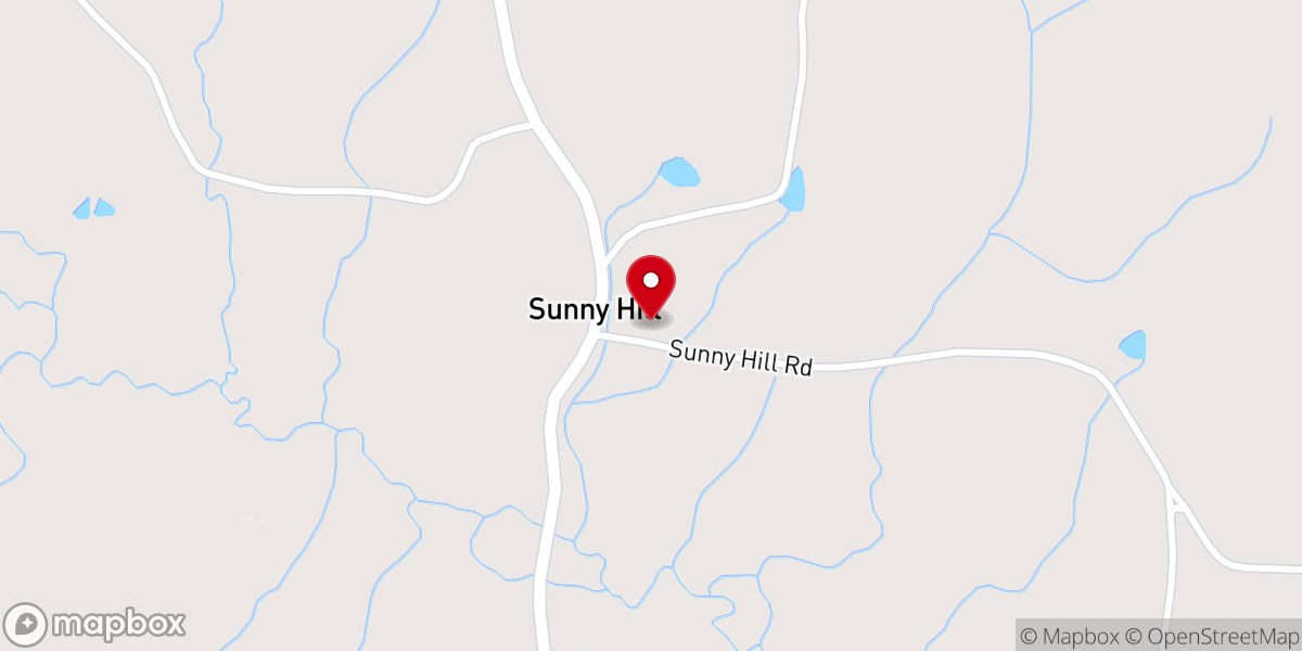 Map showing location of Sunny Hill Baptist Church