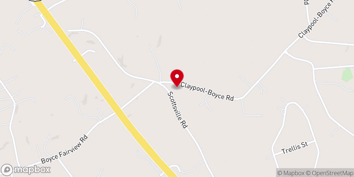 Map showing location of Grace Free Will Baptist Church