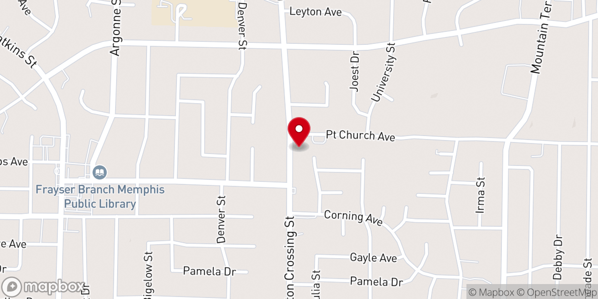 Map showing location of Grace Baptist Temple