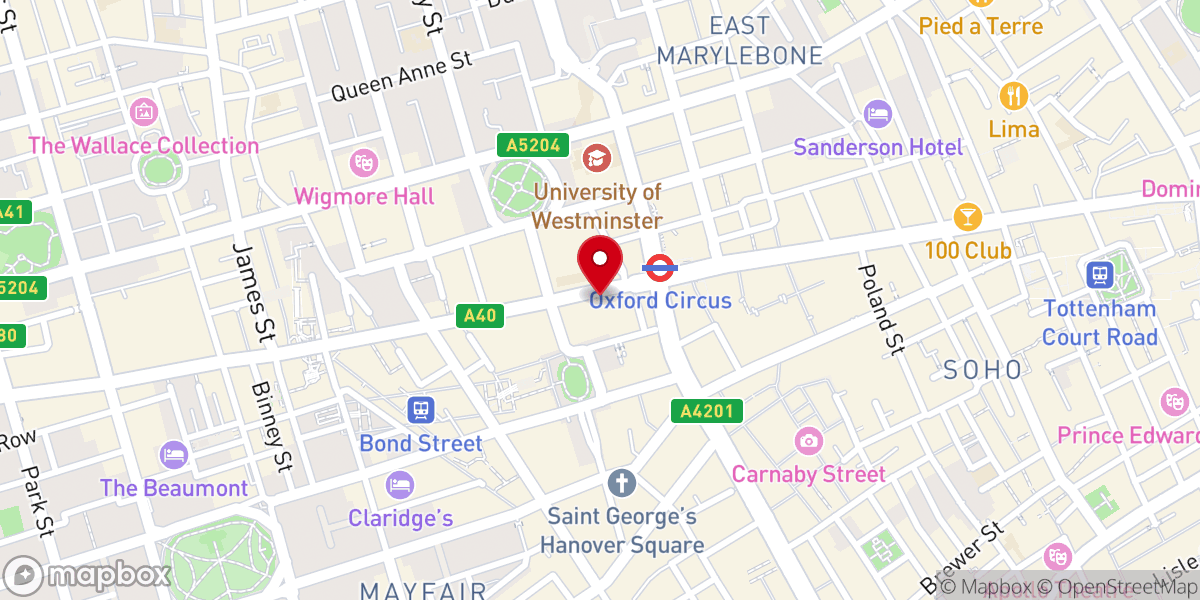 Map showing location of The Salvation Army - Regent Hall