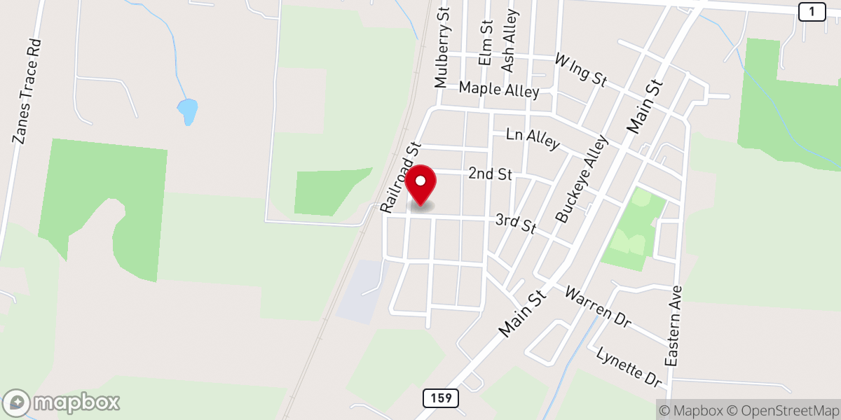 Map showing location of Living Water Church of Christ in Christian Union