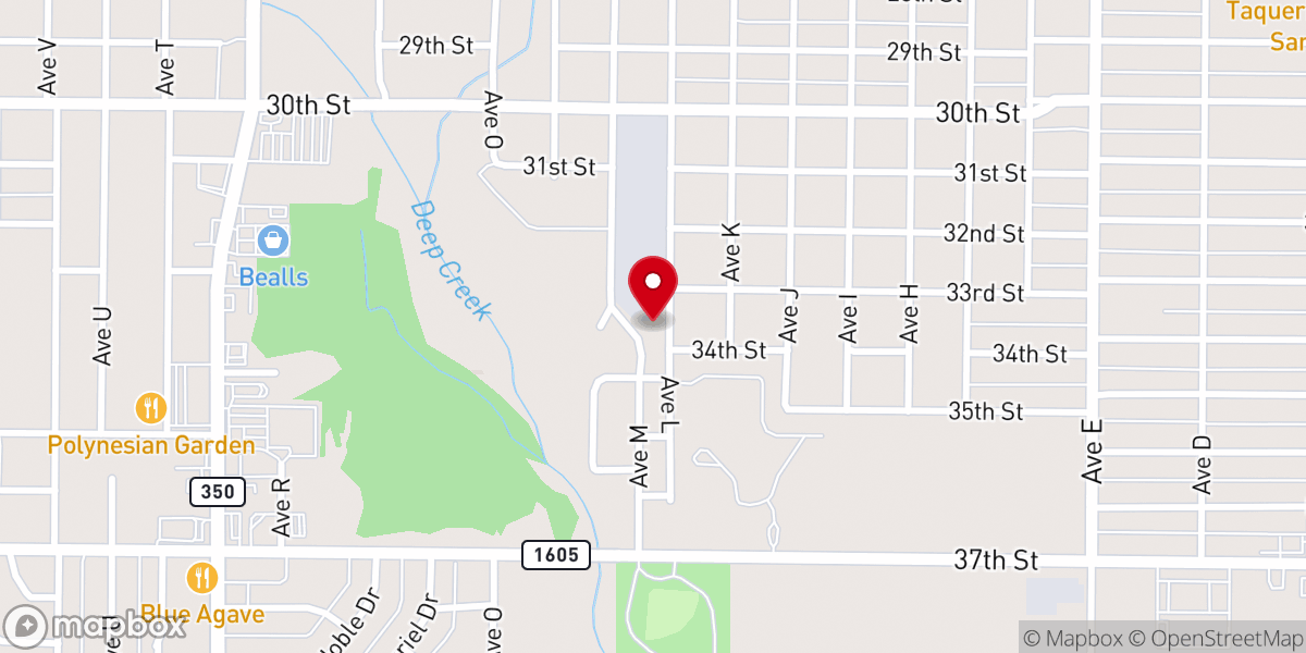 Map showing location of New Hope Baptist Church