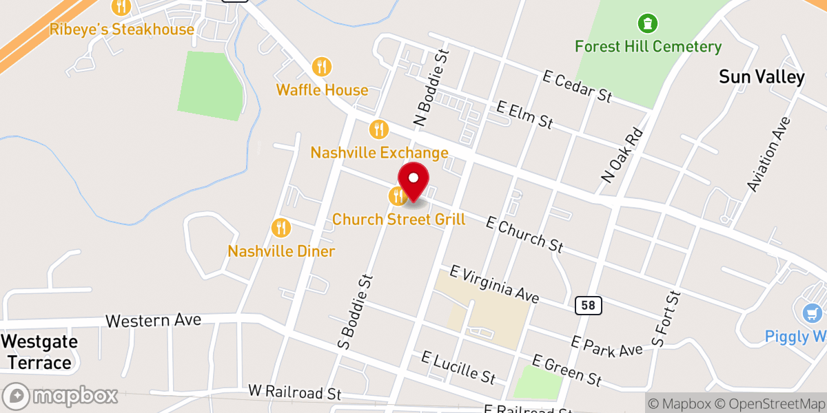 Map showing location of JB's Billiards