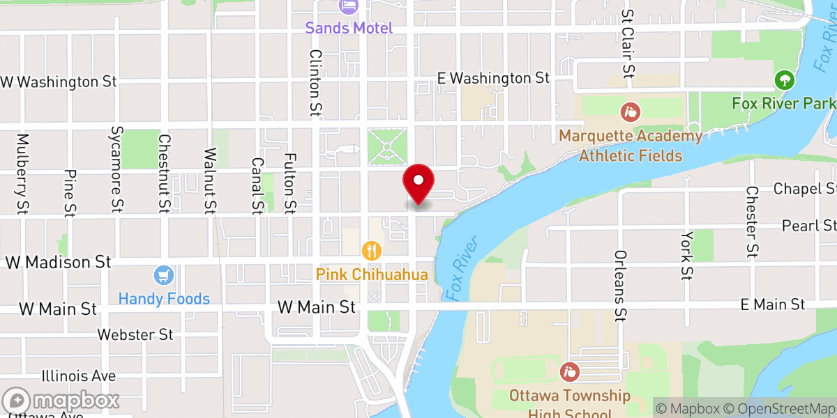Map showing location of First Presbyterian Church of Ladd