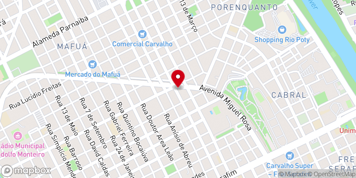 Map showing location of Segunda Igreja Batista de Teresina