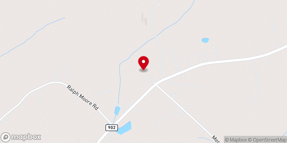 Map showing location of Meroney Methodist Church