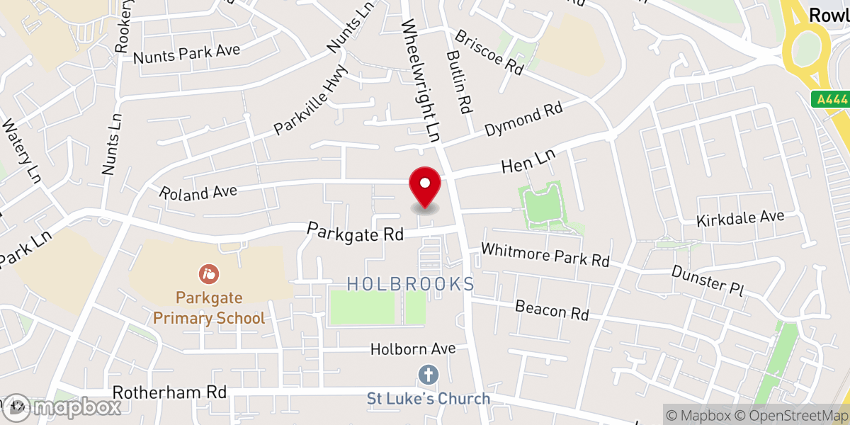 Map showing location of Holbrooks Evangelical Church