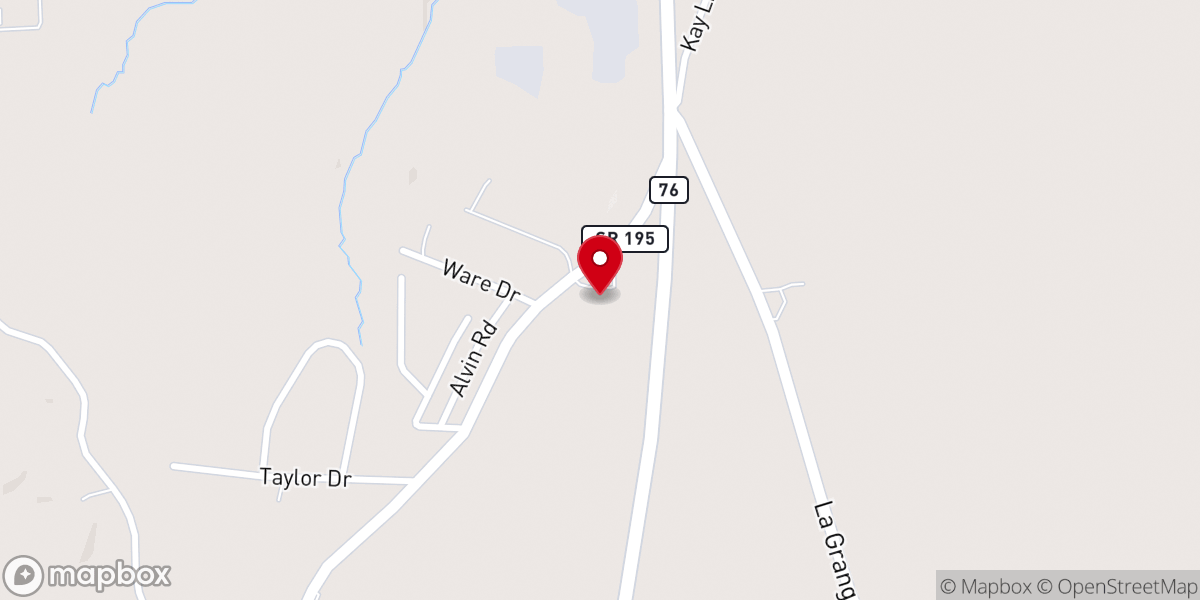 Map showing location of Fellowship Baptist Church