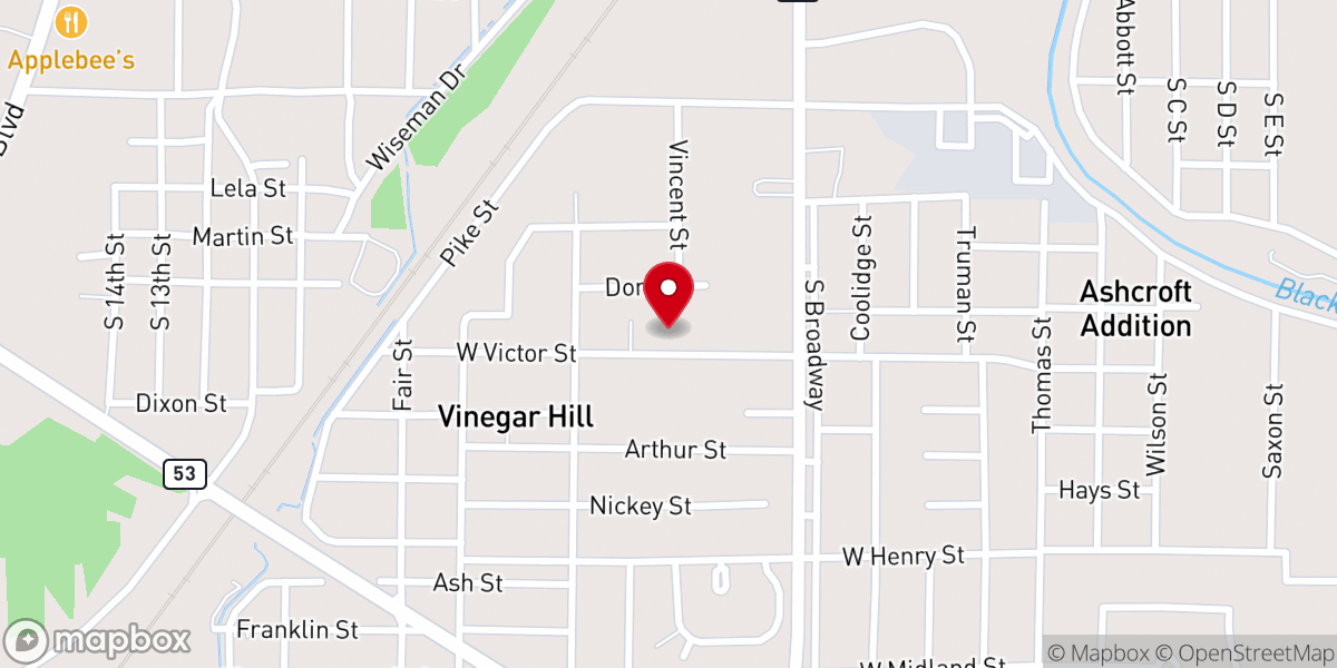 Map showing location of New Life Apostolic Tabernacle