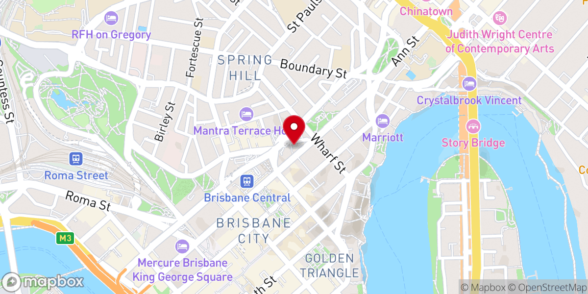 Map showing location of All Saints' Wickham Terrace