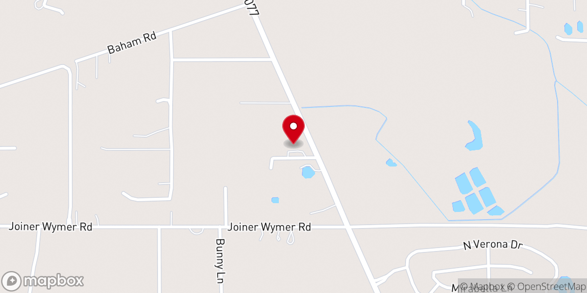 Map showing location of River of Life Church