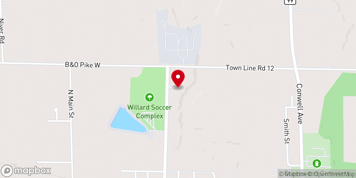 Map showing location of Freewill Baptist Church