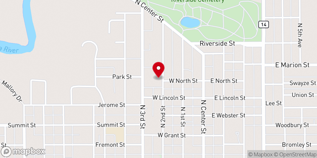 Map showing location of Faith Assembly of God