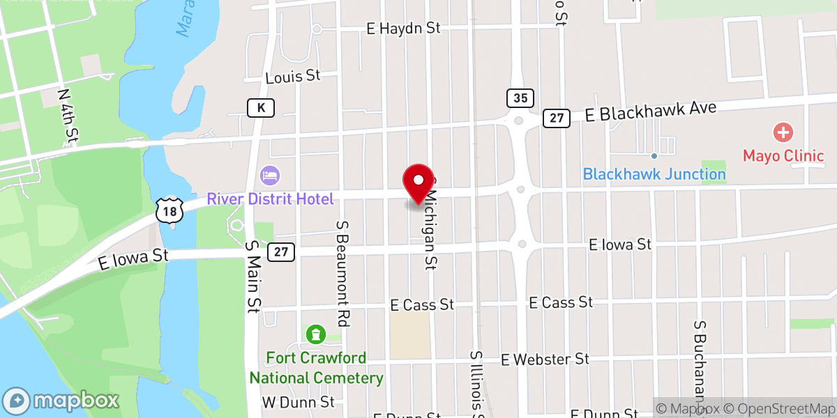 Map showing location of St. Peter Evangelical Church