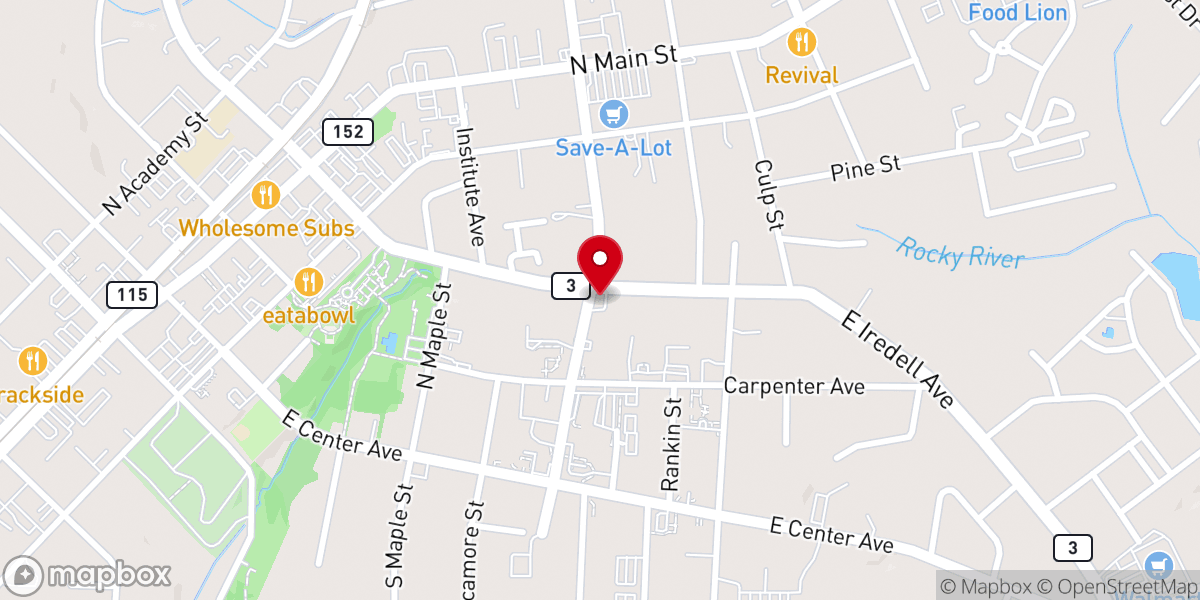 Map showing location of First Wesleyan Church Mooresville