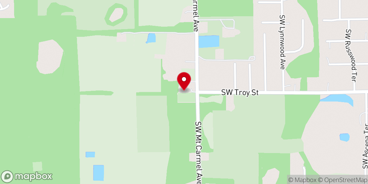 Map showing location of Mt. Carmel Baptist Church