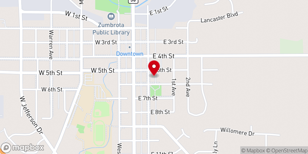 Map showing location of Christ Lutheran Church