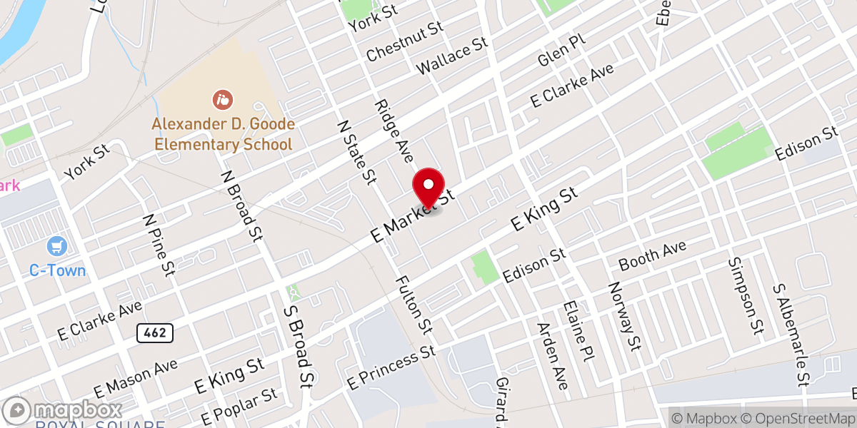 Map showing location of Catholic Harvest Food Pantry