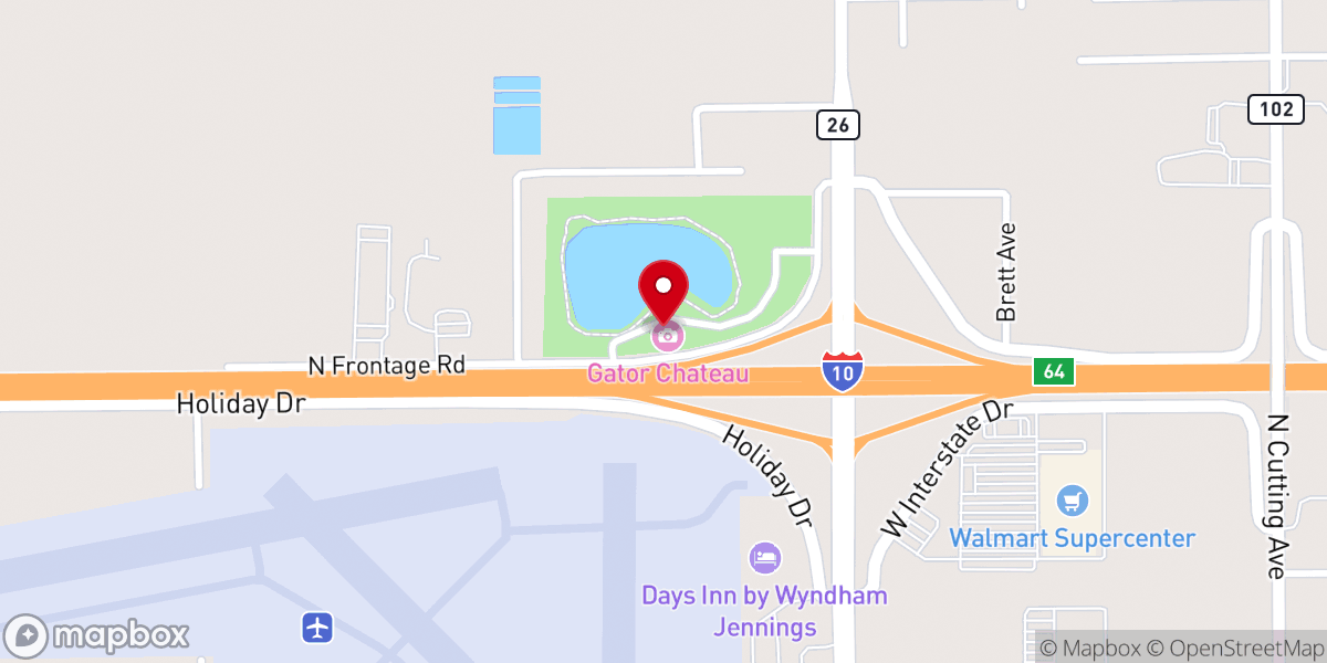 Map showing location of Gator Chateau