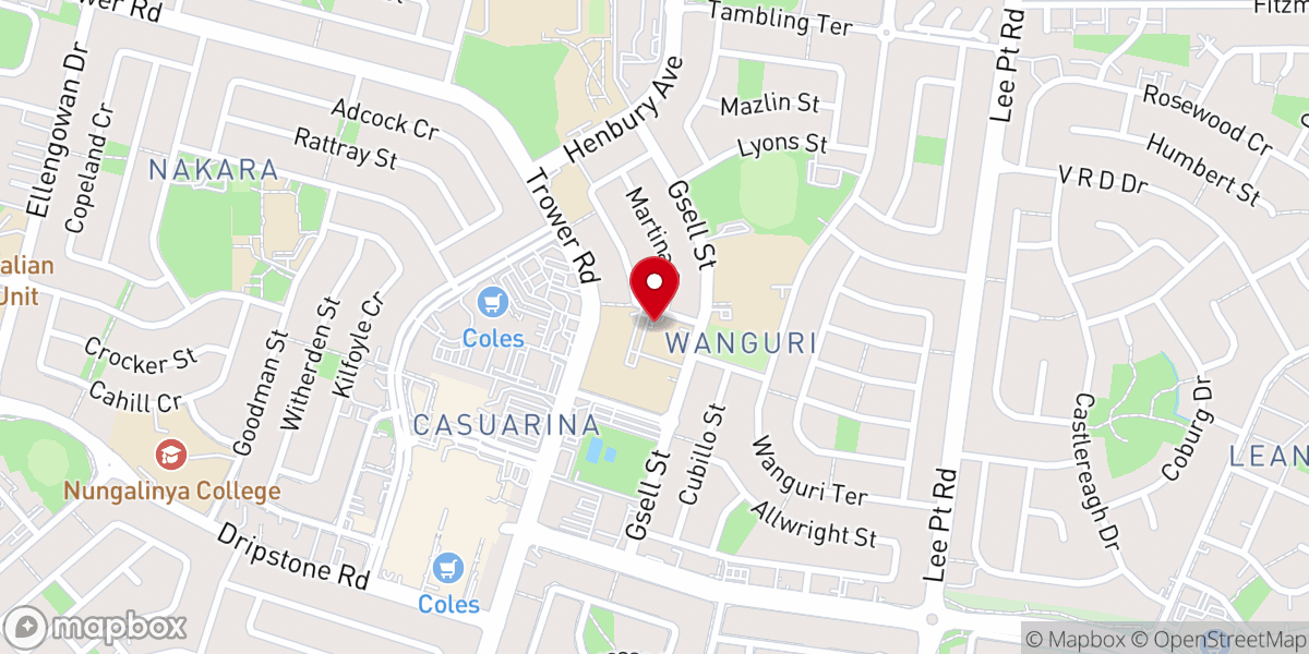 Map showing location of Holy Spirit Catholic Church
