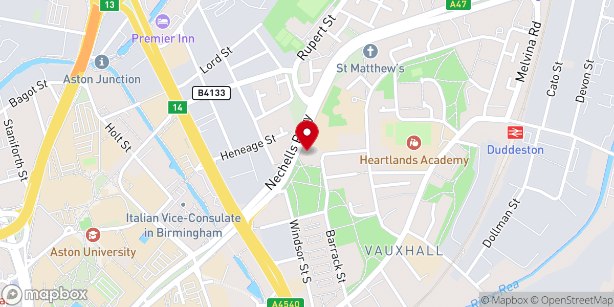 Map showing location of Church of St Vincent de Paul