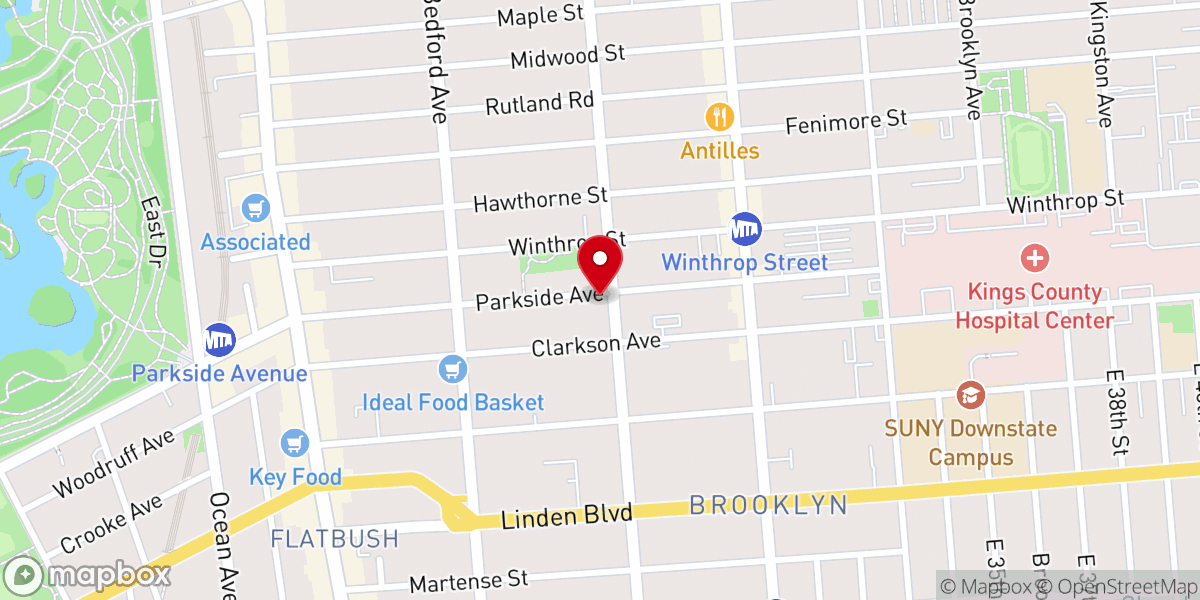 Map showing location of Ghanaian Community of Brooklyn Inc