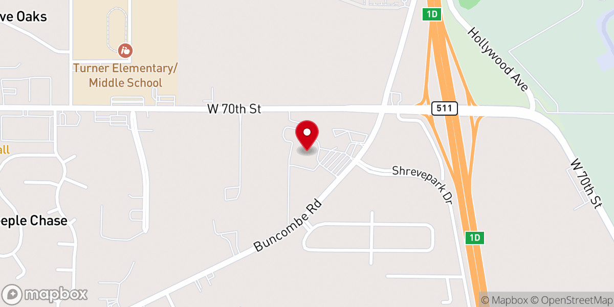 Map showing location of Shreveport Community Church