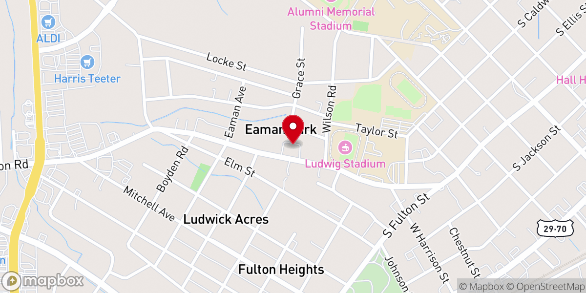 Map showing location of Second Presbyterian Church