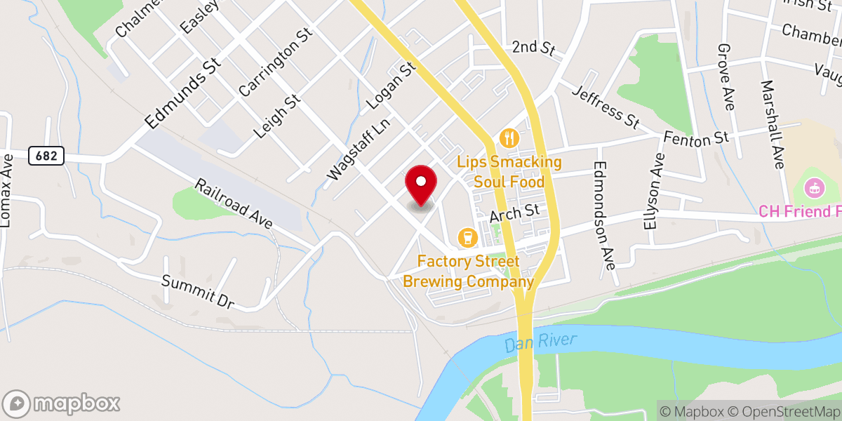 Map showing location of New Life Missionary Baptist Church