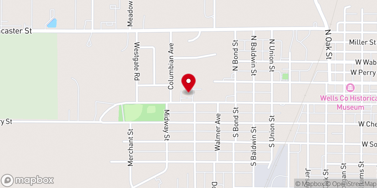 Map showing location of Bluffton Wesleyan Chapel