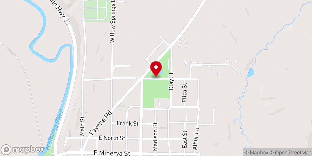 Map showing location of Fayette United Methodist Church