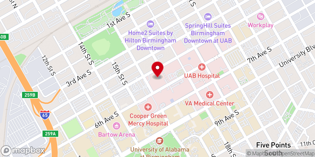 Map showing location of Children's of Alabama - Psychiatry (Mental)