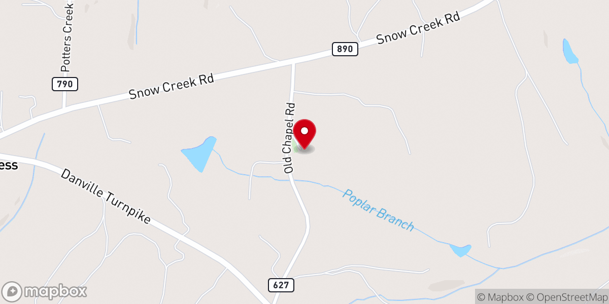 Map showing location of Old Chapel Church