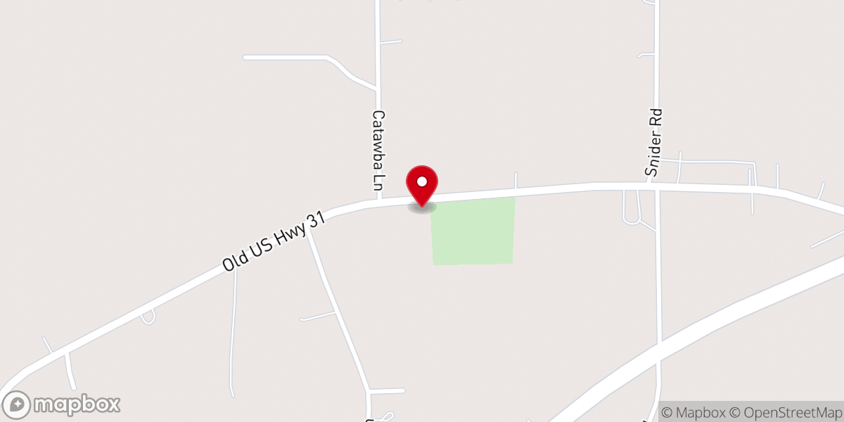 Map showing location of Catawba Springs Baptist Church