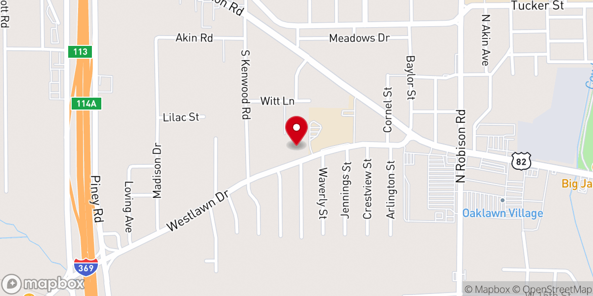 Map showing location of Westlawn Missionary Baptist Church