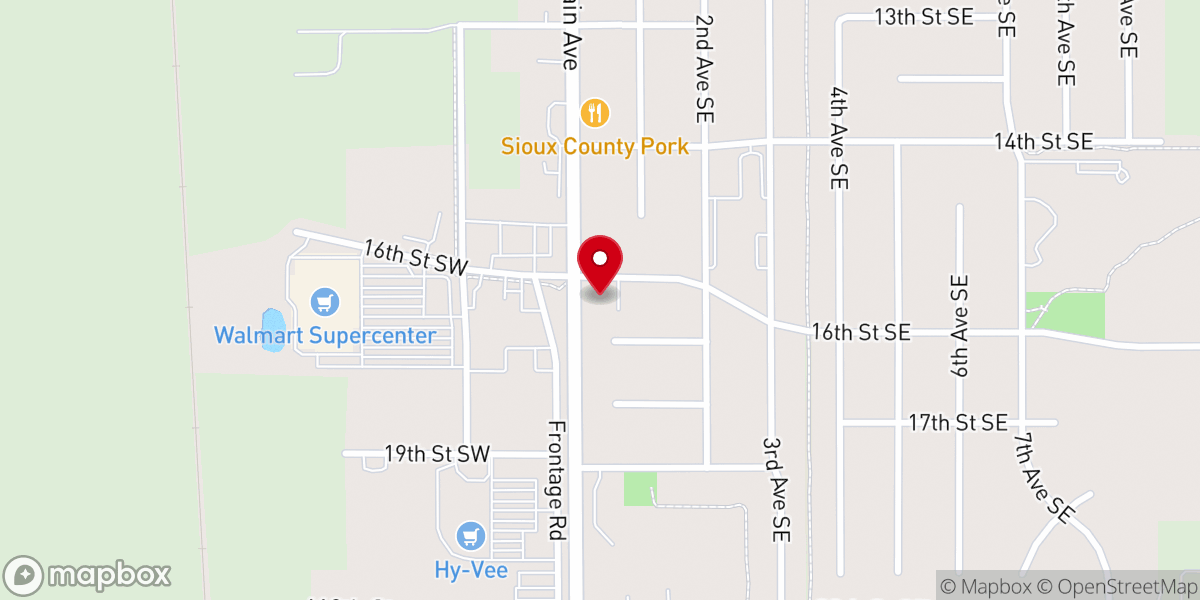 Map showing location of Hope Lutheran Church