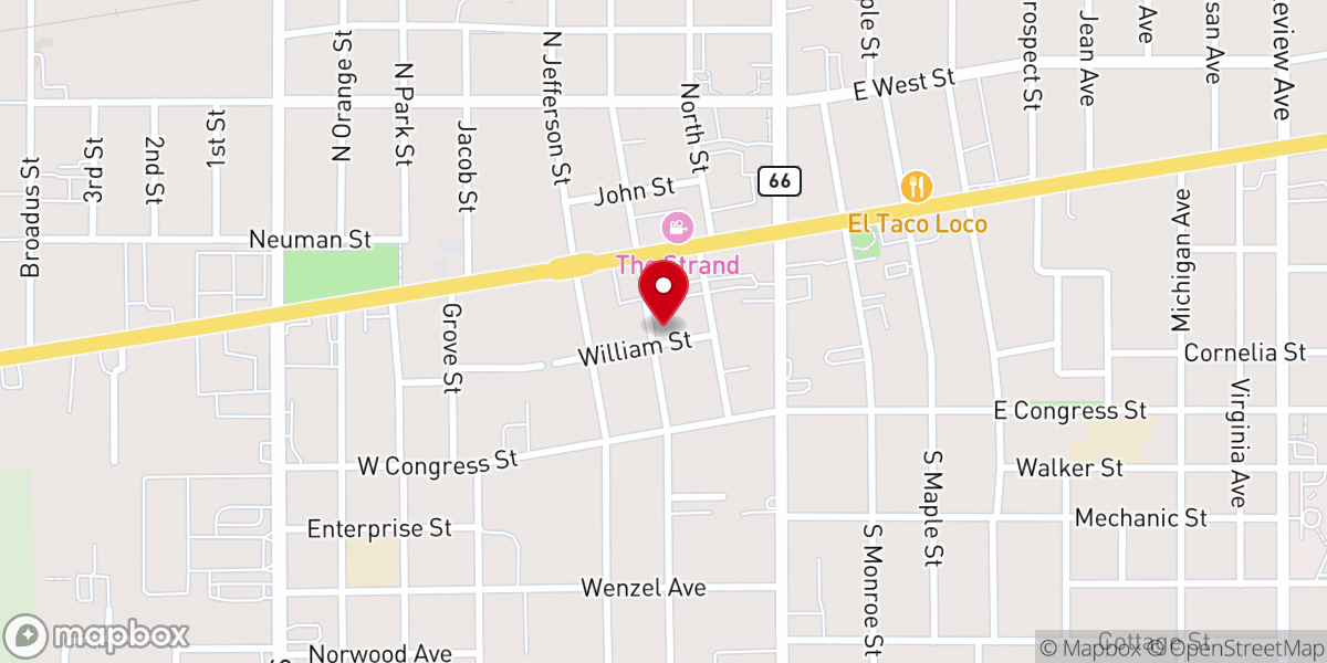 Map showing location of St John's Episcopal Church