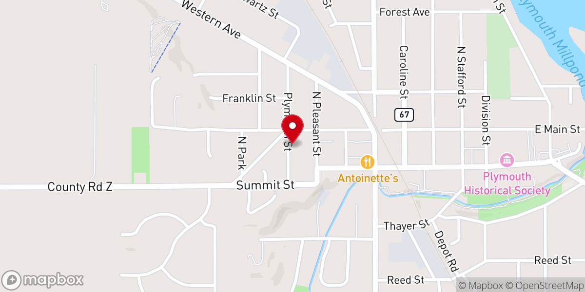 Map showing location of St. John the Baptist Parish Catholic Church
