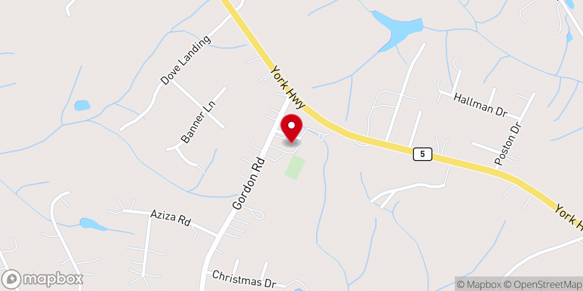 Map showing location of Eastview Baptist Church