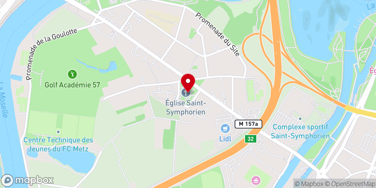 Map showing location of Paroisse Saint Symphorien