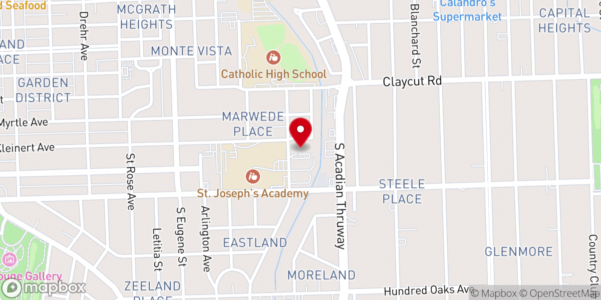 Map showing location of Bnai Israel Temple